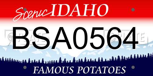 BSA0564 Idaho License Plate