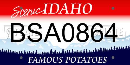 BSA0864 Idaho License Plate
