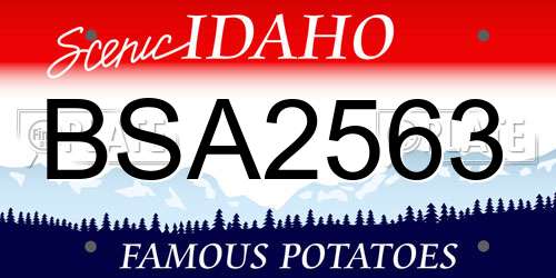 BSA2563 Idaho License Plate