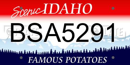BSA5291 Idaho License Plate