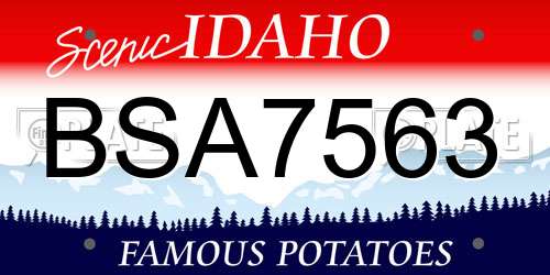 BSA7563 Idaho License Plate