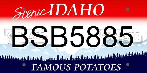 BSB5885 Idaho License Plate