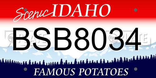 BSB8034 Idaho License Plate