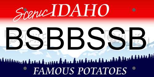 BSBBSSB Idaho License Plate