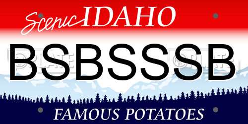 BSBSSSB Idaho License Plate