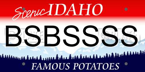 BSBSSSS Idaho License Plate
