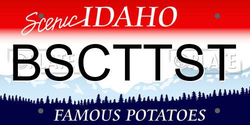 BSCTTST Idaho License Plate