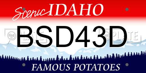 BSD43D Idaho License Plate