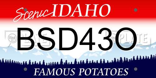 BSD43O Idaho License Plate