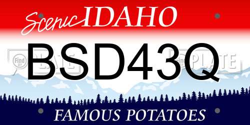 BSD43Q Idaho License Plate