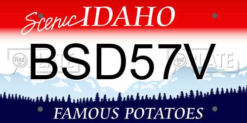 BSD57V Idaho License Plate