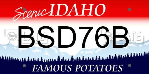 BSD76B Idaho License Plate