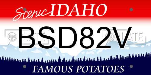 BSD82V Idaho License Plate