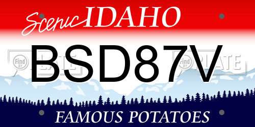 BSD87V Idaho License Plate