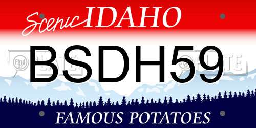 BSDH59 Idaho License Plate