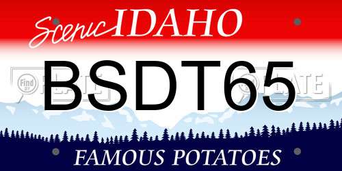 BSDT65 Idaho License Plate