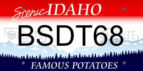 BSDT68 Idaho License Plate