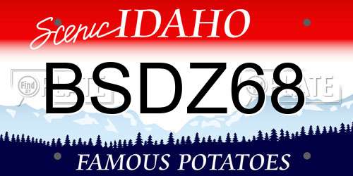 BSDZ68 Idaho License Plate