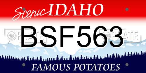 BSF563 Idaho License Plate