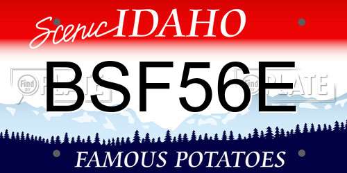 BSF56E Idaho License Plate