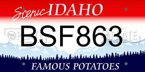 BSF863 Idaho License Plate
