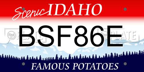 BSF86E Idaho License Plate
