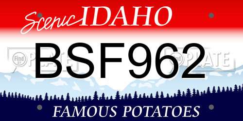 BSF962 Idaho License Plate