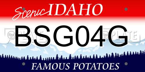 BSG04G Idaho License Plate