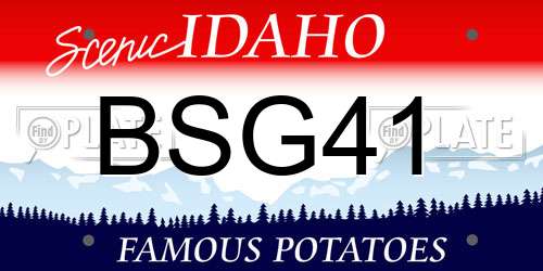 BSG41 Idaho License Plate