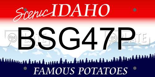 BSG47P Idaho License Plate