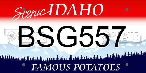 BSG557 Idaho License Plate