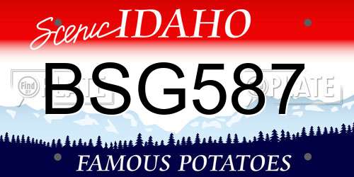 BSG587 Idaho License Plate