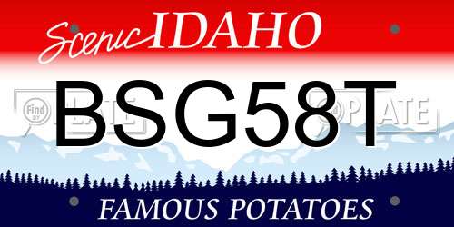 BSG58T Idaho License Plate