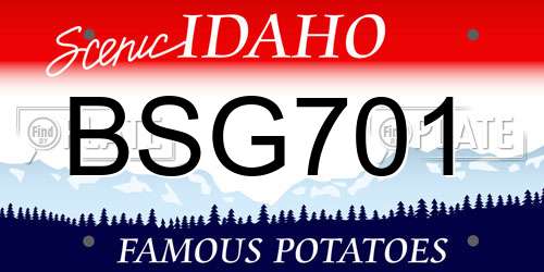 BSG701 Idaho License Plate