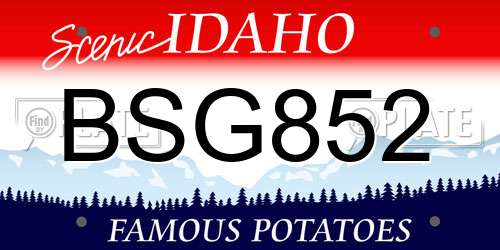 BSG852 Idaho License Plate