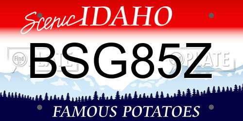 BSG85Z Idaho License Plate