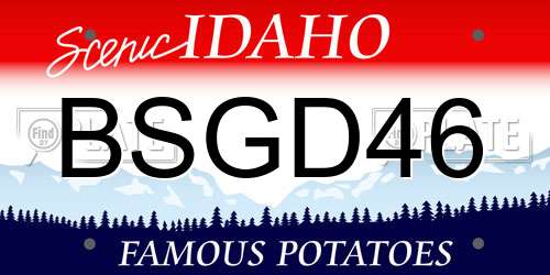 BSGD46 Idaho License Plate