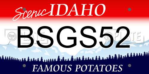 BSGS52 Idaho License Plate