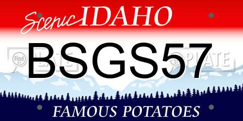 BSGS57 Idaho License Plate