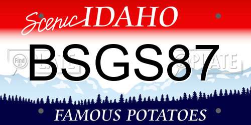 BSGS87 Idaho License Plate