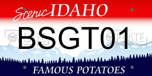 BSGT01 Idaho License Plate