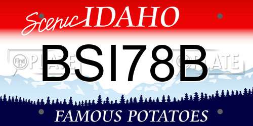 BSI78B Idaho License Plate