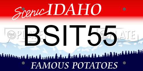 BSIT55 Idaho License Plate