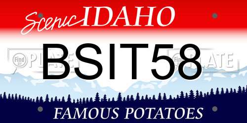 BSIT58 Idaho License Plate