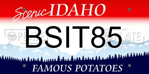 BSIT85 Idaho License Plate