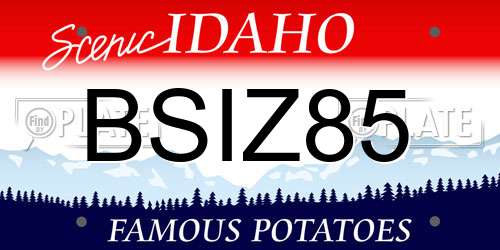 BSIZ85 Idaho License Plate