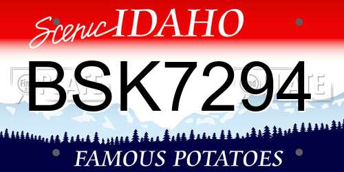 BSK7294 Idaho License Plate