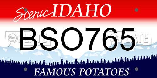 BSO765 Idaho License Plate