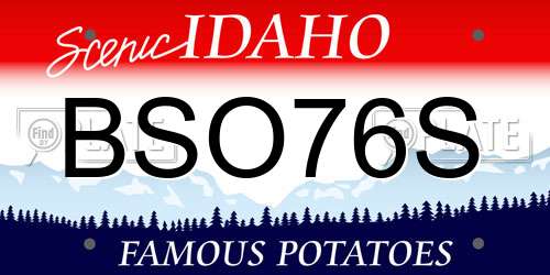 BSO76S Idaho License Plate