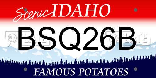 BSQ26B Idaho License Plate